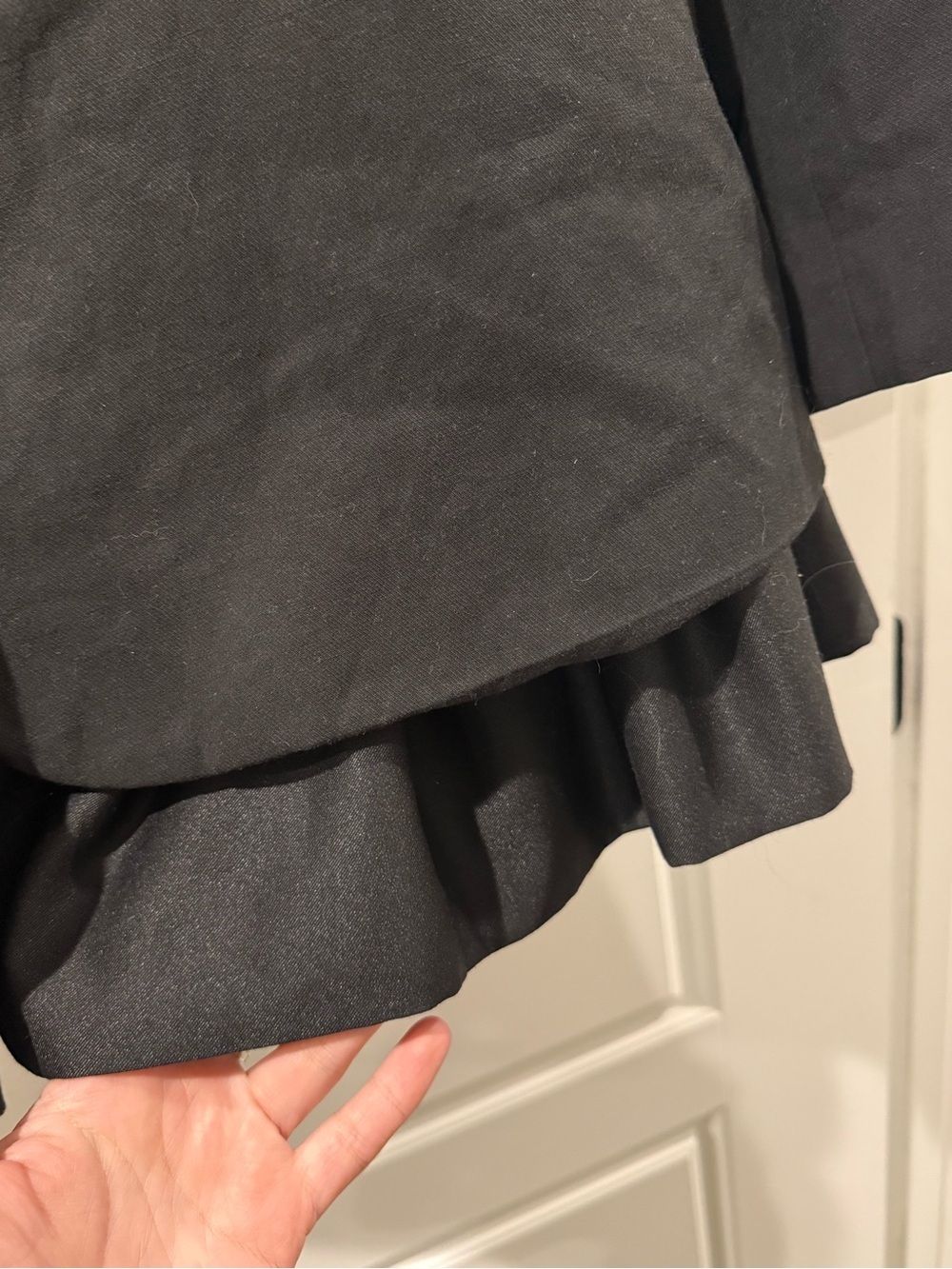 Anthropologie Mare Mare Black Oversized Women's Blazer with Ruffle Hem - Sz S - Picture 4 of 4